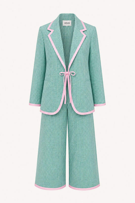 Gingham Blazer Set