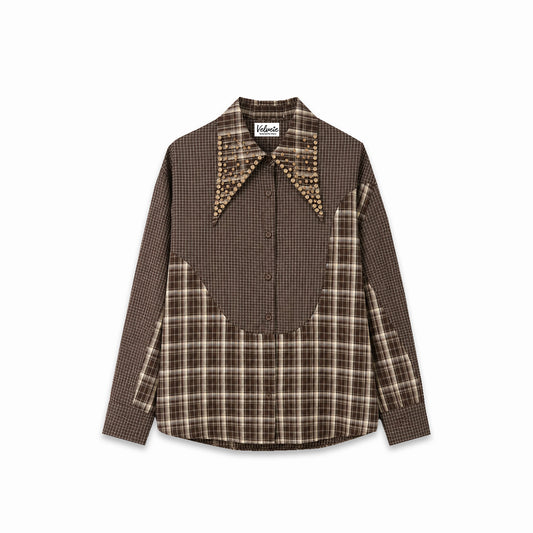 BEDAZZLED PLAID SHIRT