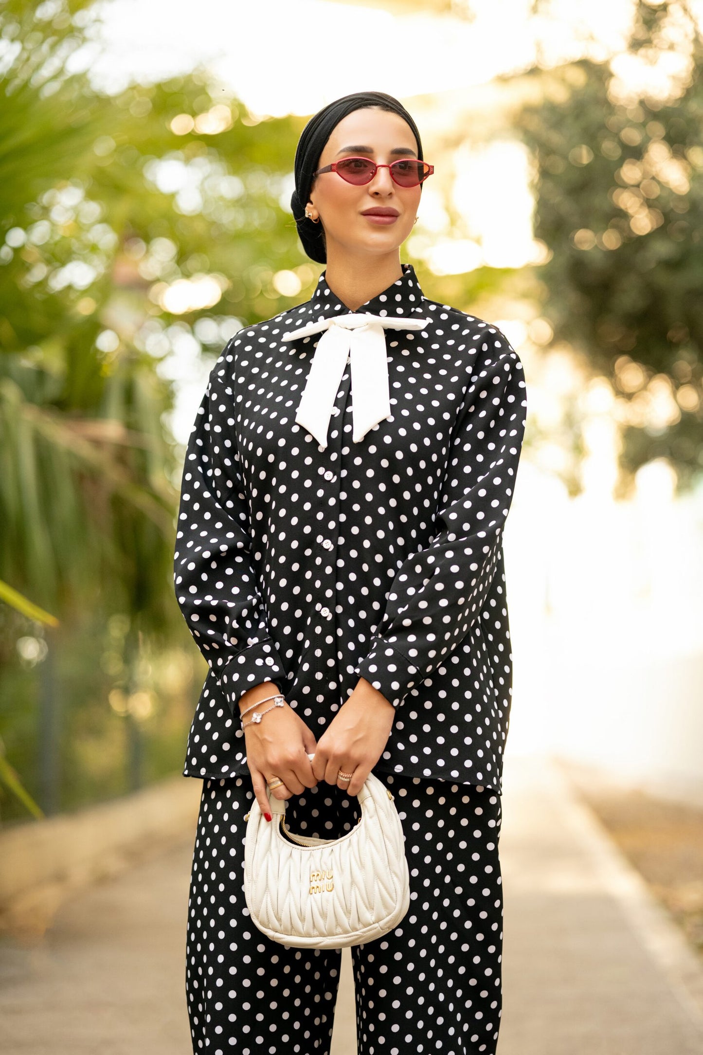 Black Bow Dot Set