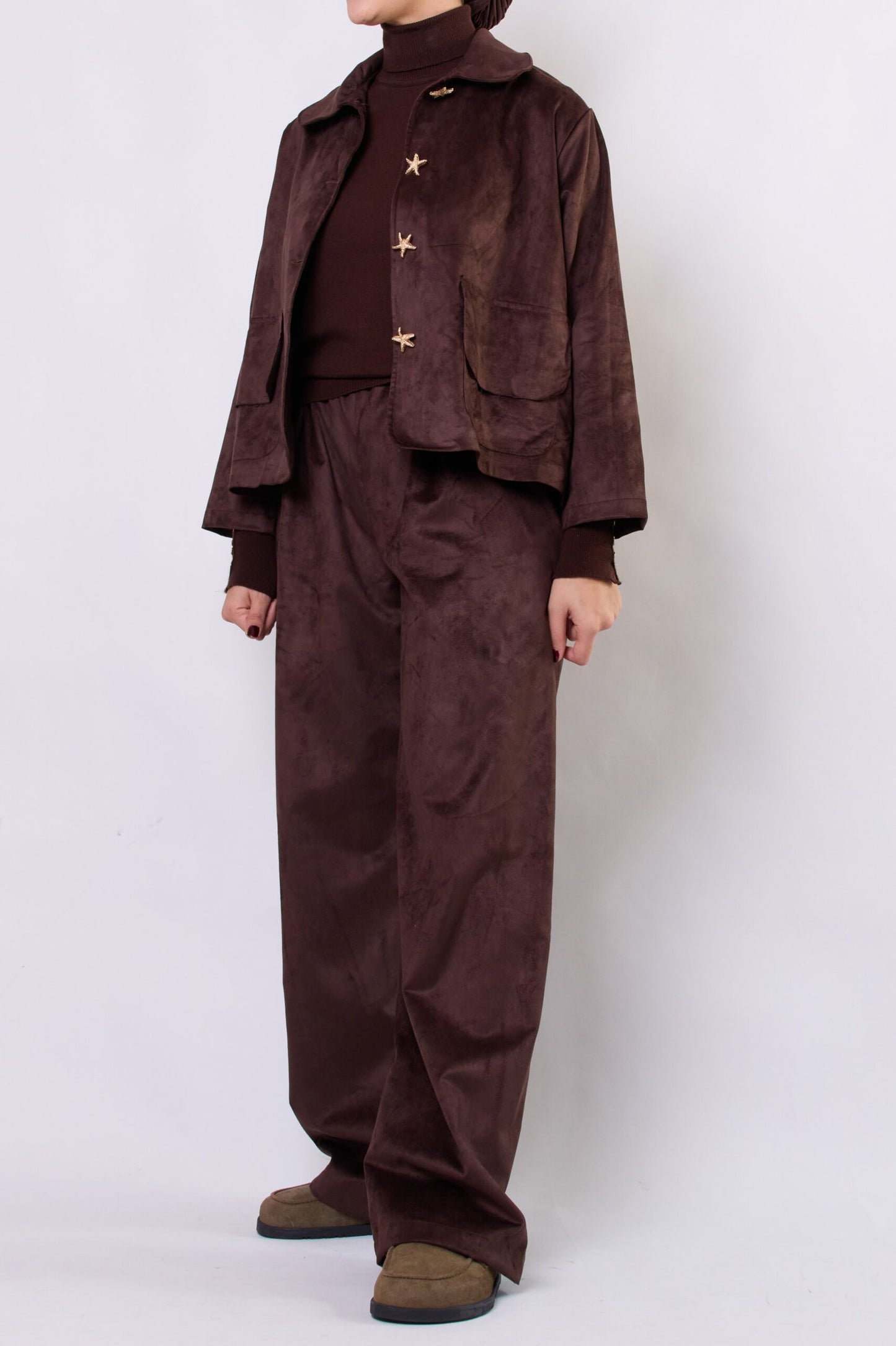 Suede Star Button Set