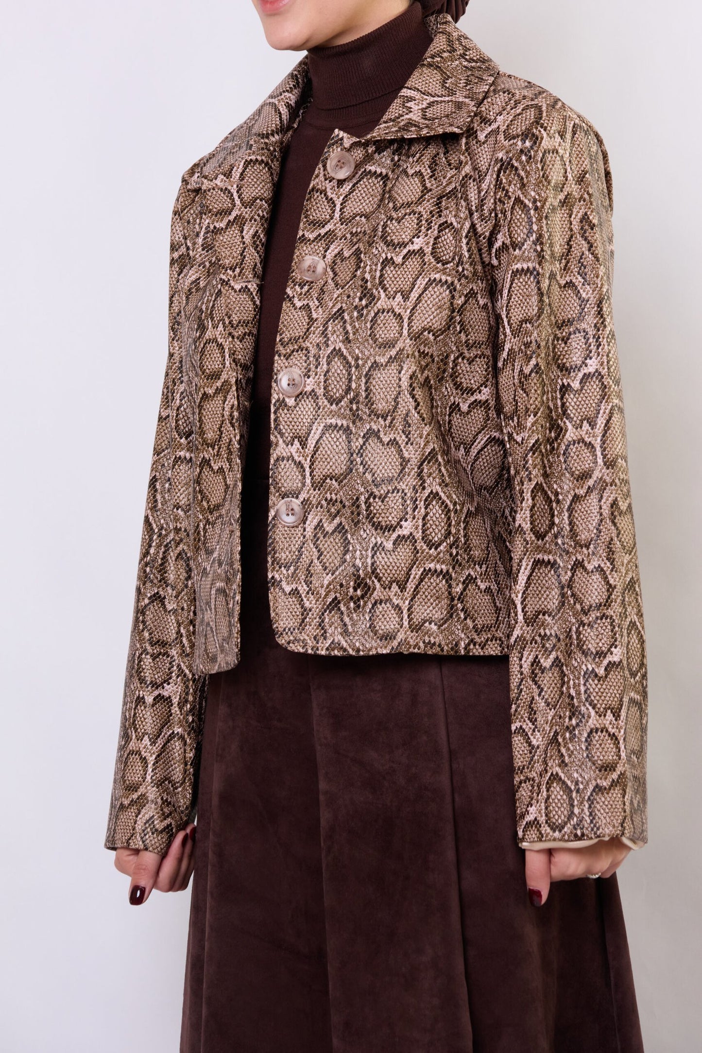 Snake Faux Leather Jacket